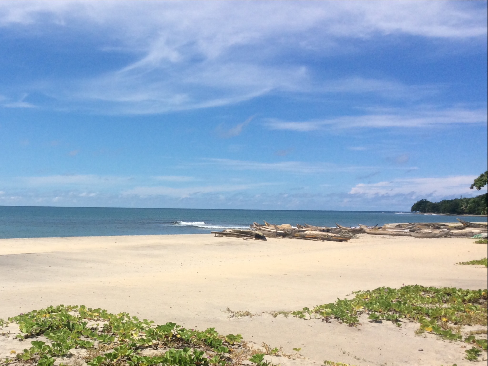 Beach where fishermen pull up their canoes