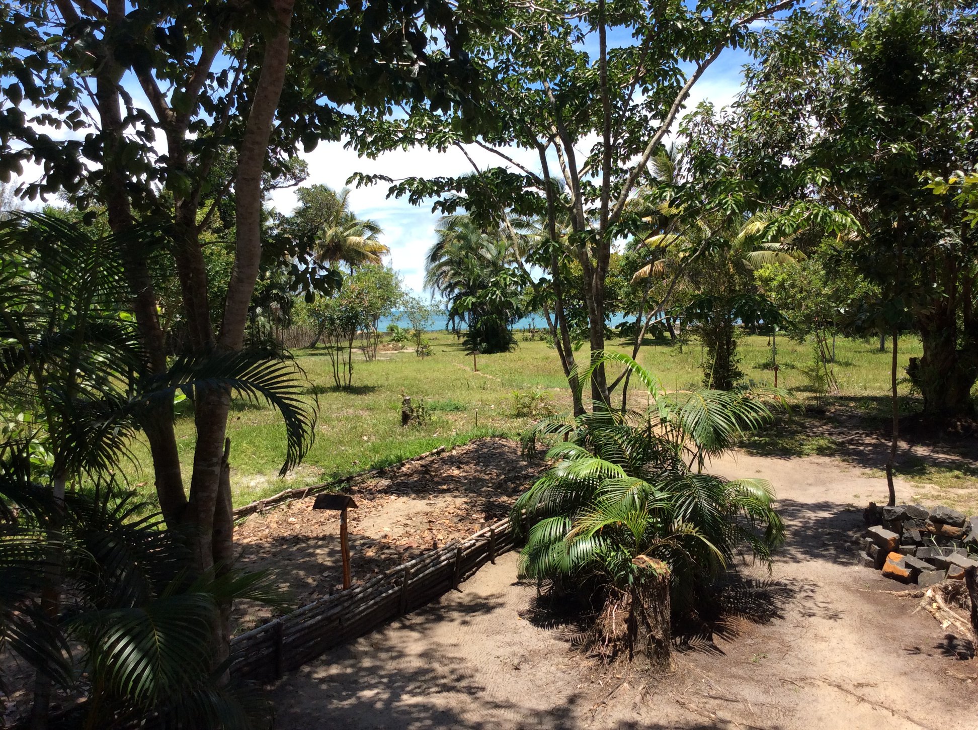 View from the bungalow towards the beach