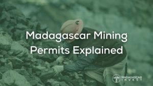 Image montrant un mineur malgache et le texte superposé expliquant les permis miniers de Madagascar