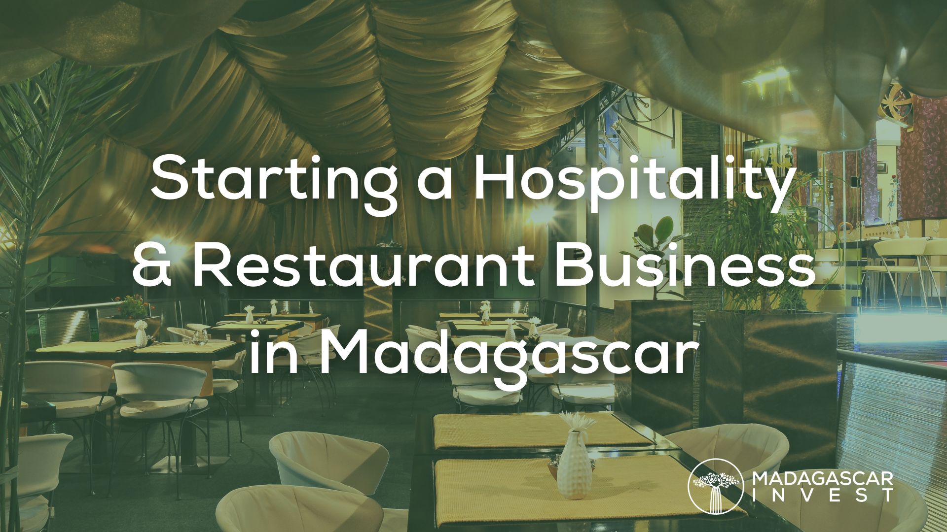 an image of a hotel business in madagascar with the madagascar invest logo