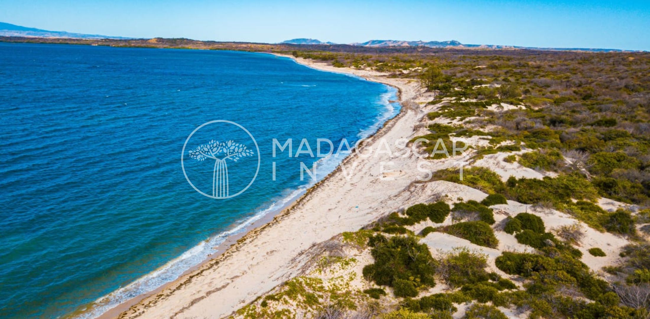 Baie de Tsiala Beachfront Property 1 aerial photo of the Tsiala Bay beachfront property located just north of diego suarez